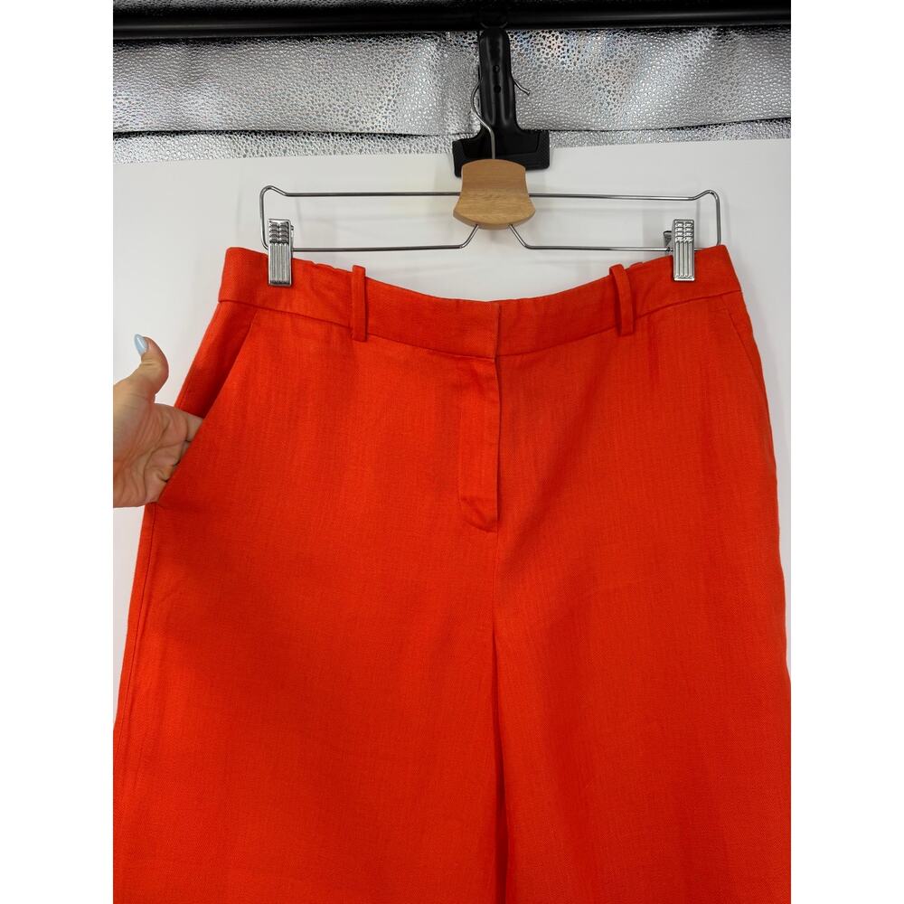 J.Crew Womens Size 10 Orange 100% Linen Wide Leg Crop Pants Culottes Coastal - Picture 6 of 11